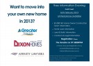 INVITATION FROM AFFINITY LAWYERS IN CONJUNCTION WITH THE GREATER BUILDING SOCIETY AND DIXON HOMES